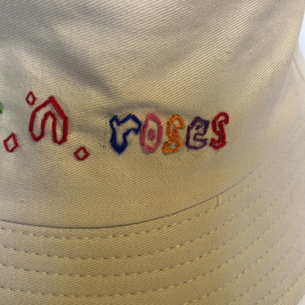 Hand Embroidery Bucket Hat Guns N Roses Festival OOAK Hand Embroidered Boho - Picture 4 of 14